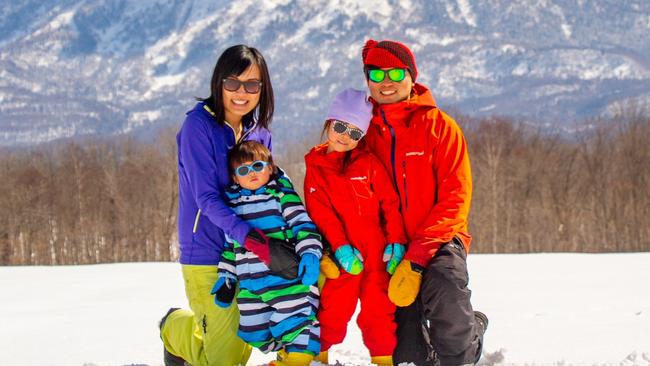 Nghia Ta, 43, pictured with his wife and two children, was working in Japan when the tragedy happened.