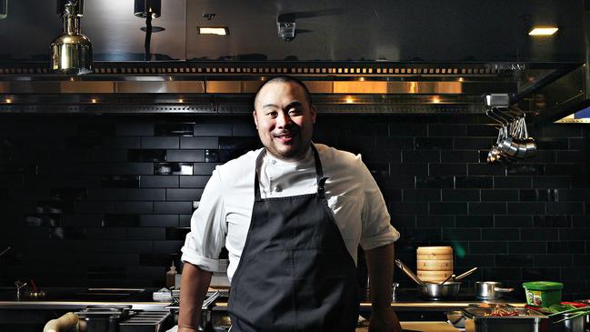 Korean-American chef David Chang in his restaurant Momofuku Seiobo at The Star in Sydney. Picture: News Corp Australia