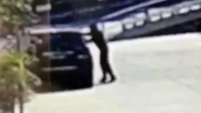 CCTV footage shows the moment the gunman began firing. Picture: Supplied