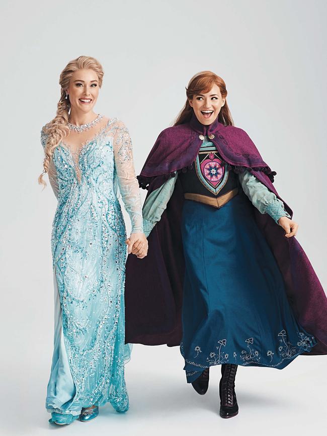 Jemma Rix as Elsa in <i>Frozen The Musical</i>, alongside co-star Courtney Monsma as Anna. (Picture: Supplied)