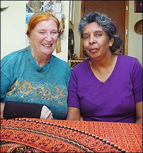 APOLOGY TIME: Priscilla Wightman with her friend Judith Light (left). Ms Light is a member of Lismore People for Reconciliation