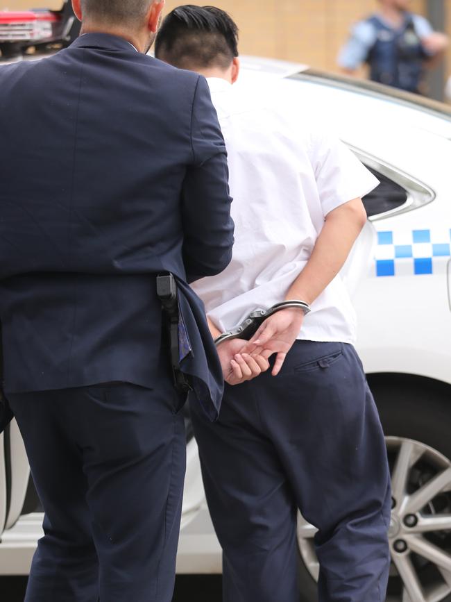 He was arrested at a nearby shopping centre. Picture: John Grainger