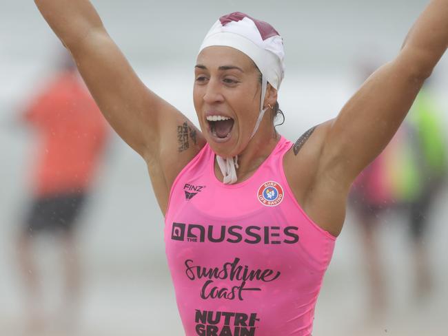 Open ironwoman winner Lana Rogers. Picture: SLSA