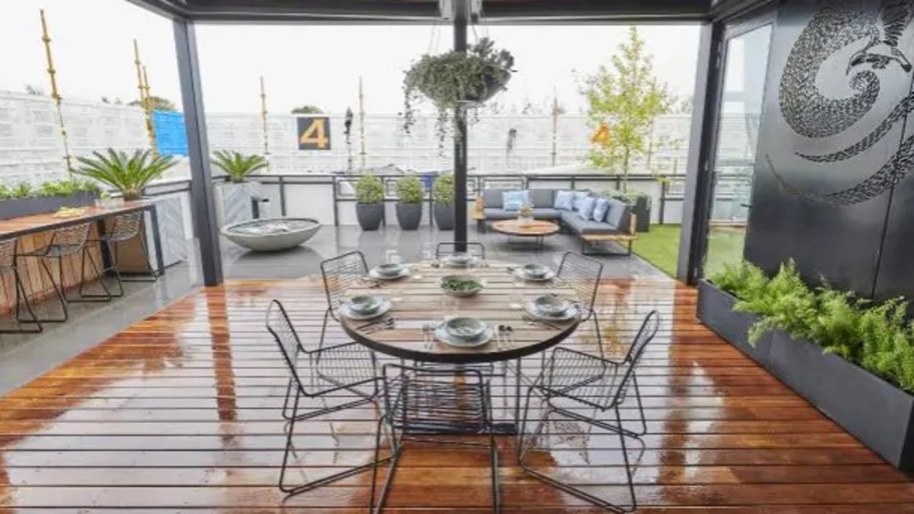 The terrace on Norm and Jess’ penthouse. Picture: The Block