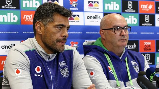 Warriors coach Stephen Kearney and CEO Cameron George. Picture: Darren Pateman.