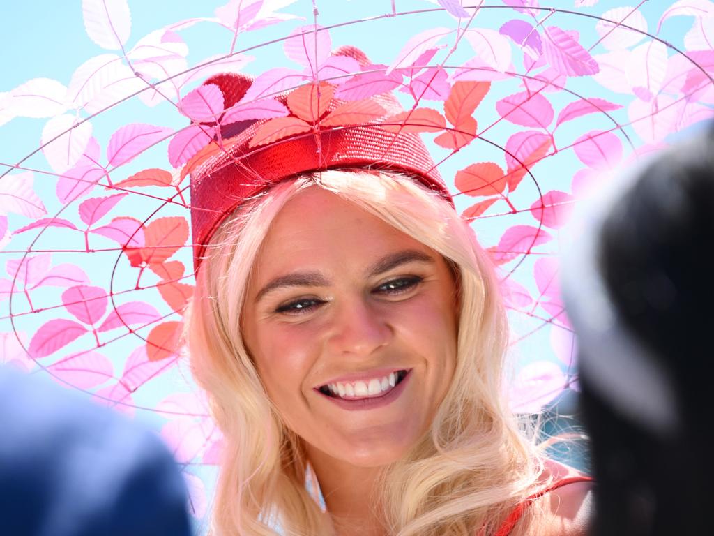 Her large fascinator stole the show. Picture: Vince Caligiuri/Getty Images