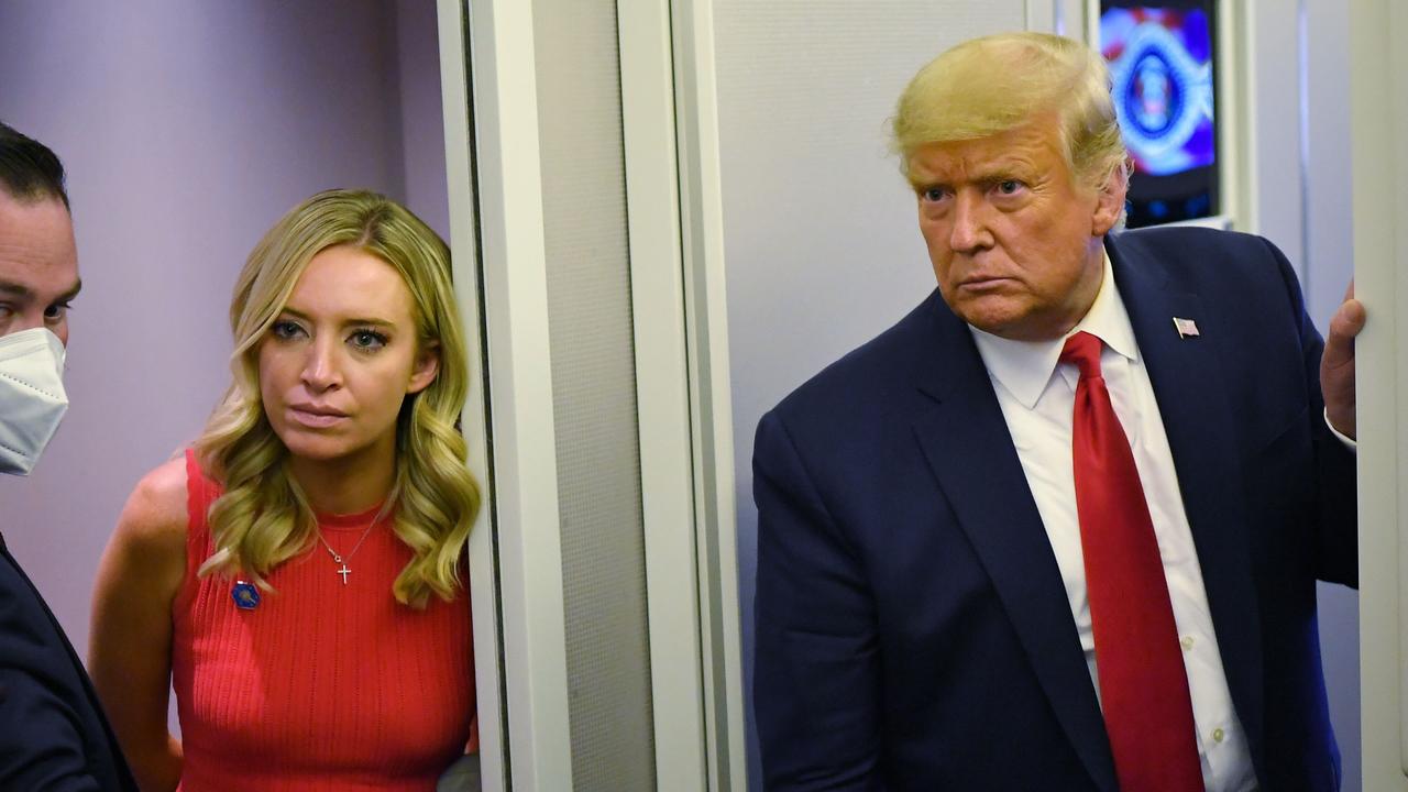 White House press secretary Kayleigh McEnany has declared US President Donald Trump will win the election “outright”. Picture: Mandal Ngan/AFP