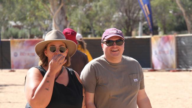 Punters from far and wide enjoying the Henley on Todd in Alice Springs, Saturday, August 17, 2024. Picture: Gera Kazakov