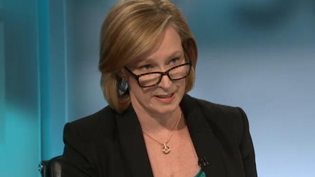 Stills from the ABC's 7.30 program where Leigh Sales interviews