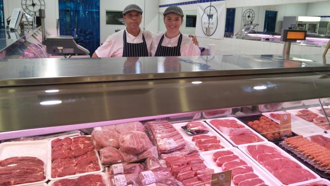 Butchers Gary White, owner of Ringwood's BJ's Meats, and daughter Kate White.