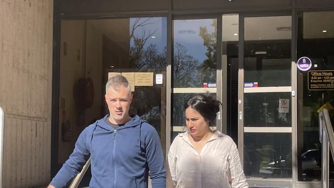 Patricia Parrilla Herraiz leaves Alice Springs Local Court with her partner on June 13, 2024. Picture: Gera Kazakov