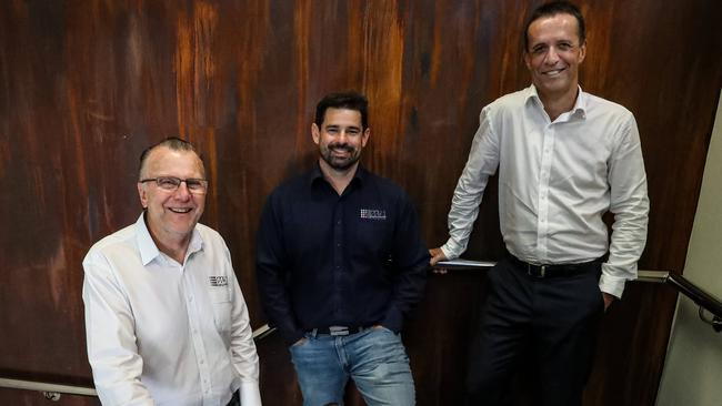 DDH1 founder Murray Pollock, left, general manager of operations Mat Scarlett and CEO Sy van Dyk. Picture: Colin Murty