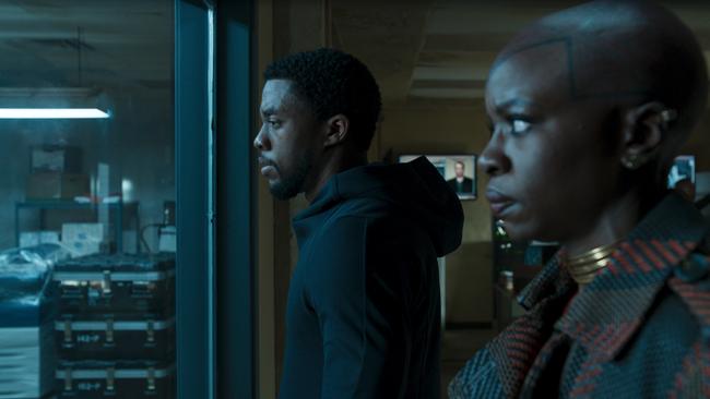 The late Chadwick Boseman with Danai Gurira in Black Panther. Picture: Marvel Studios