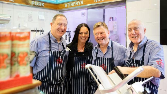 Mr McDowell (second from right) with part of his team at the butchery. Picture: Milly Mead