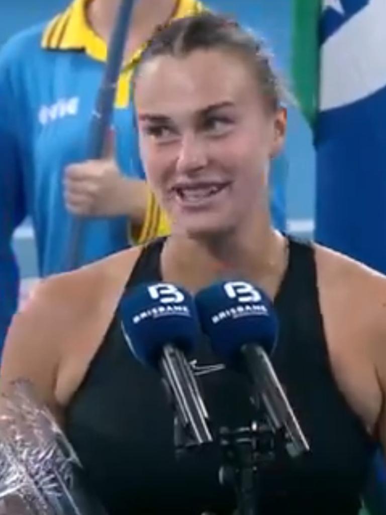 Sabalenka could see the funny side. Photo: Twitter