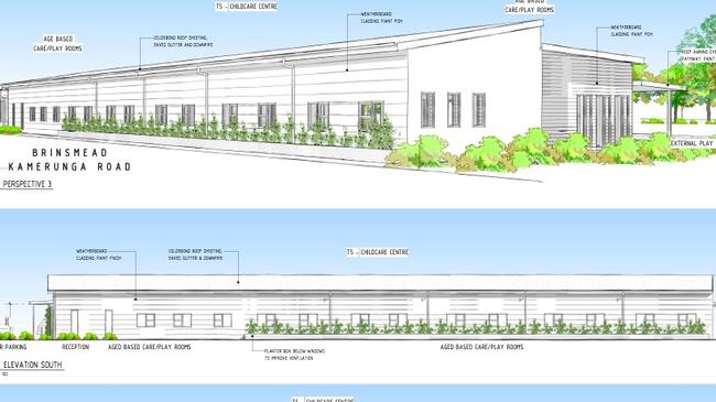 Drawings of the proposed childcare centre at Lake Placid Rd. Picture: Supplied