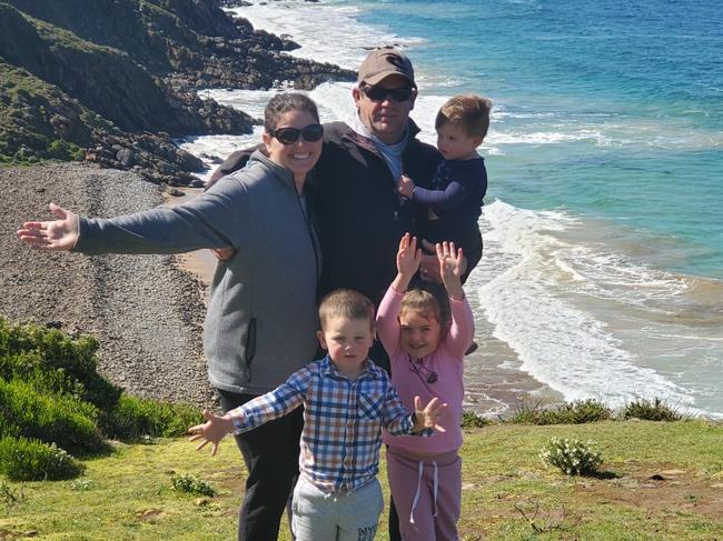 Anna Seagren, held by her father Danny, with mother Jessi, brother Jack and sister Grace. Picture supplied by family