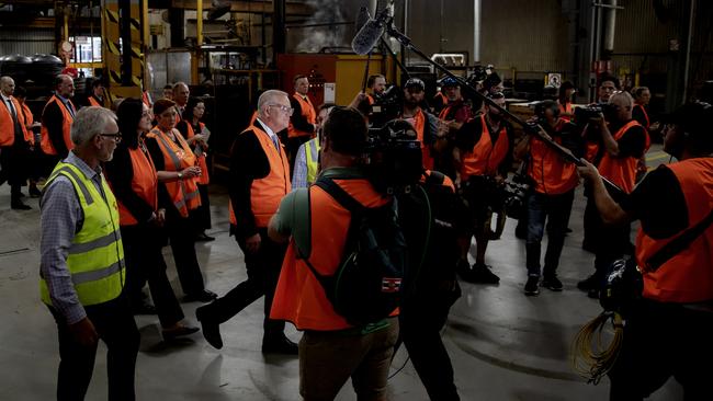 High vis: Scott Morrison during week one of the campaign. Picture: Nikki Short