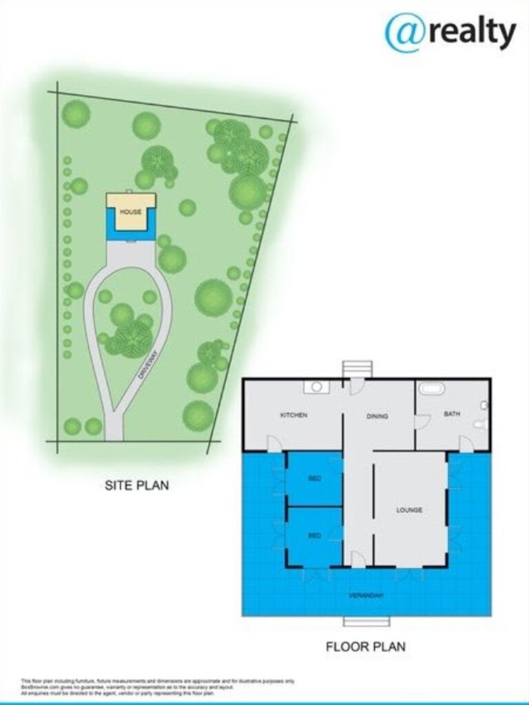 The floorplan and land layout for 6 South Street Esk home that will go to auction in April.