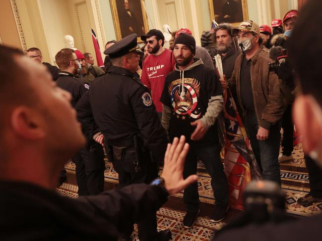 Protesters inside the US Capitol Building. Picture: Getty Images/AFP