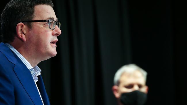 Victorian Premier Daniel Andrews announces the latest surge in coronavirus infections across the state of Victoria today. Picture: Ian Currie/NCA NewsWire