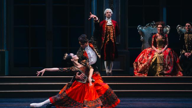 Jasmin Durham, Jake Mangakahia and dancers in Swan Lake. Picture: Kate Longley