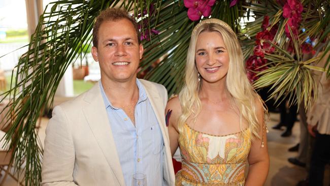 Charlie Peel and Lauren Cooney at the Magic Millions Race Day 2025 at Gold Coast Turf Club for Gold Coast at Large. Picture, Portia Large.