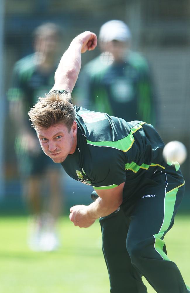 Faulkner training in the SCG nets on Monday.
