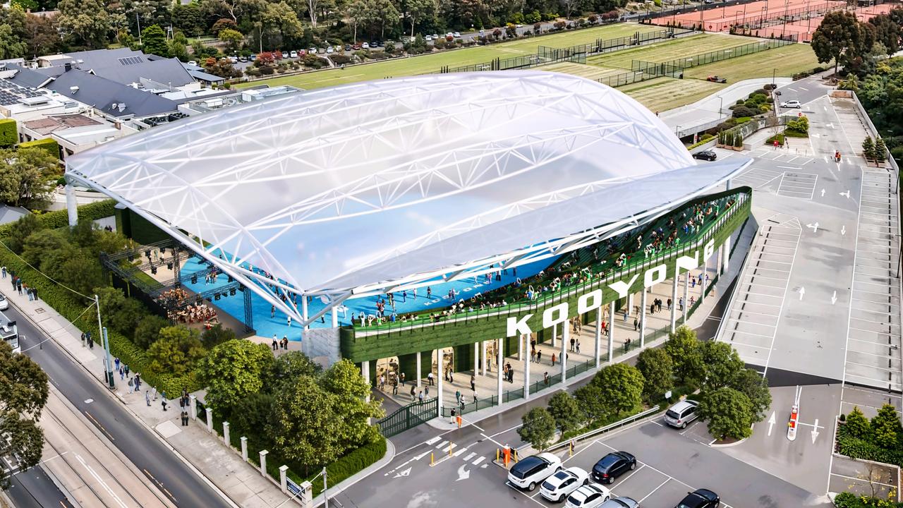 Bold plan for 8000-seat roofed stadium to revitalise Kooyong