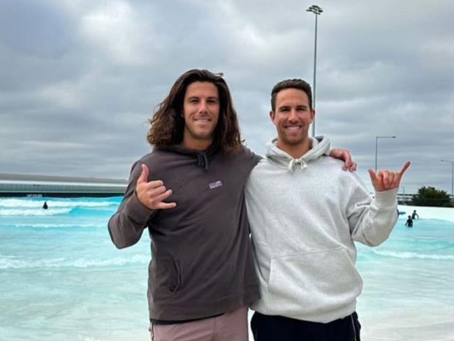 The brothers, pictured here at Urban surf in Melbourne in late 2023, were extremely close. Source: Instagram