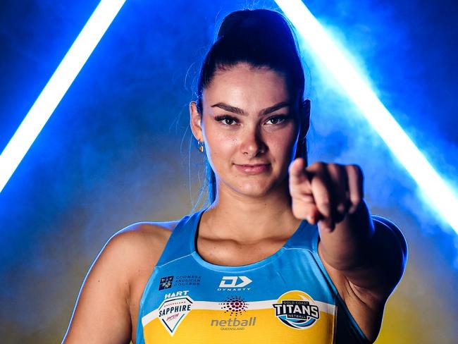 Jess Milne of the Gold Coast Titans netball