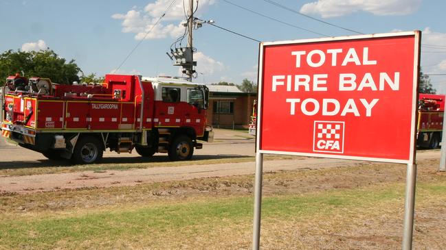 Strike force. Country Fire Authority units from the Goulburn Valley assemble at Swan Hill before heading to tackle the bushfire burning in Wyperfeld National Park, near Yaapeet.