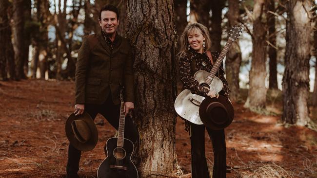 Singer-songwriters Josh Cunningham and Felicity Urquhart at Charleys Forest, near Budawang National Park in NSW. Picture: Asha Kidd