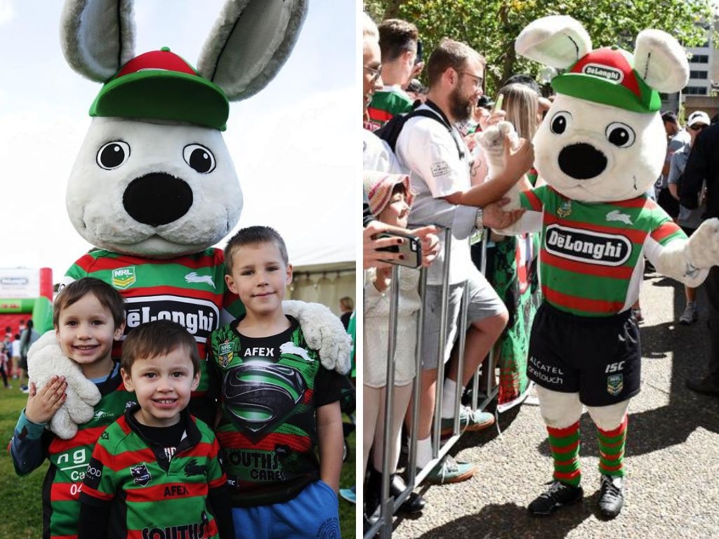 Reggie Rabbit as fans are more used to seeing him. Photos: News Corp/AAP