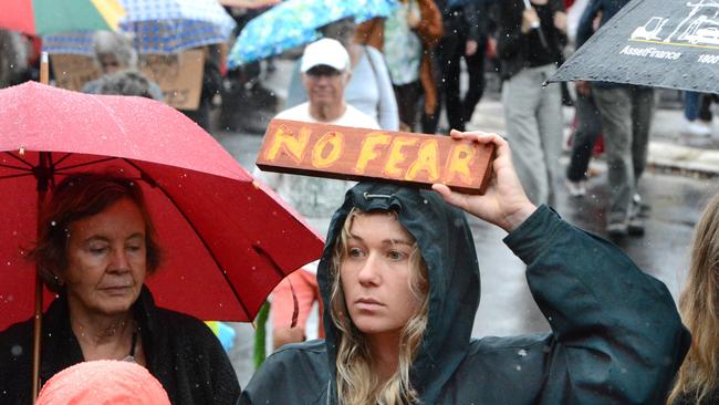 The March 4 Justice event in Mullumbimby on Monday, March 15, 2021. Picture: Liana Boss