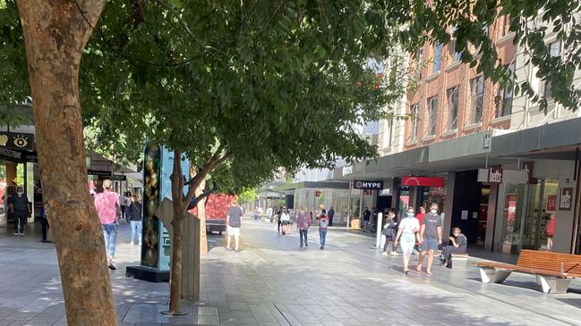 Rundle Mall just after 9am on Boxing Day 2021. Picture: Dixie Sulda