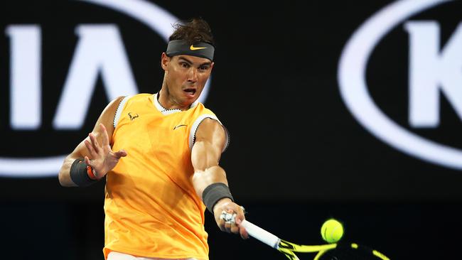 Rafael Nadal put rising star Stefanos Tsitsipas through the ringer in his semi-final. Picture: Getty