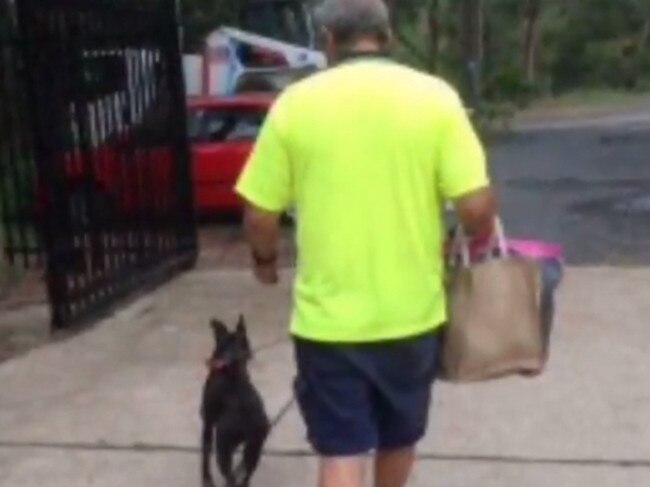 Mr Troy leaving SoCares in Charmhaven with his new best mate.