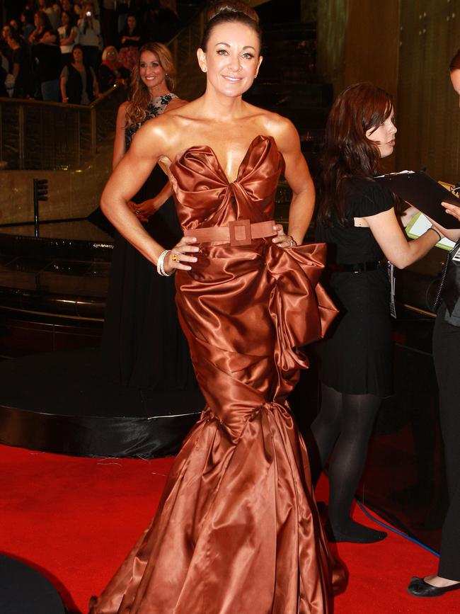 2011 Logies: Michelle Bridges looked like a giant chocolate bar in 2011. She never eats them, only wears them.
