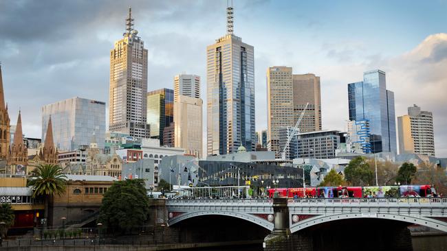 A relatively clear Melbourne skyline belies some chilly weather ahead. Picture: Nathan Dyer