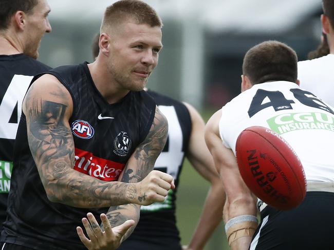 Jordan De Goey will return for Collingwood’s AAMI Community Series clash with Richmond on Friday night. Picture: Getty Images