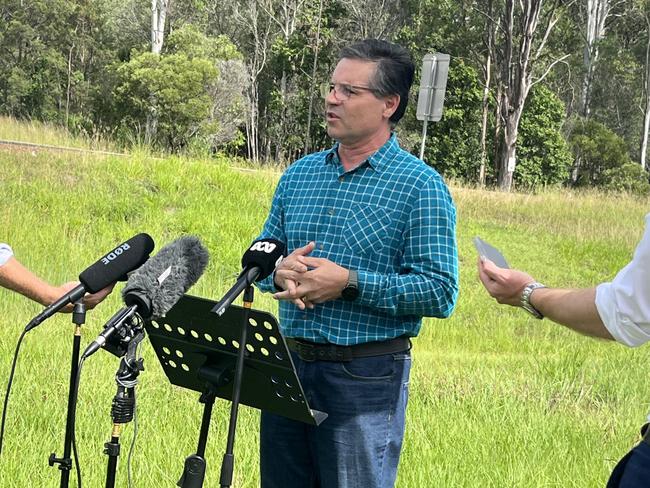 Maryborough MP John Barounis recently gave a media conference at the intersection at Walker St, Maryborough, where three men lost their lives in a crash last year.