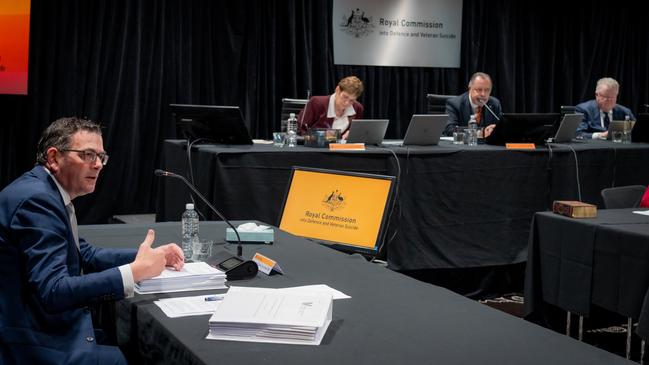 Mr Andrews gives evidence to the Royal Commission into Defence and Veteran Suicide. Picture: NCA NewsWire / DVSRC