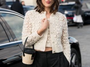 Quite possibly nobody wears cardigans better than French fashion designer Jeanne Damas. Image credit: Getty Images 