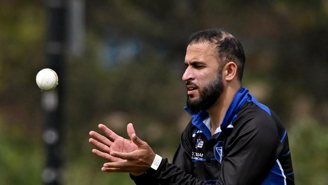 Fawad Ahmed during his time with Melbourne University before Hoppers Crossing. Picture: Andy Brownbill