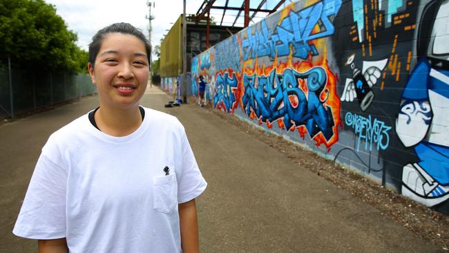 Lilian Lane event co-ordinator Alice Tauv in the laneway at Belmore. Picture: Angelo Velardo