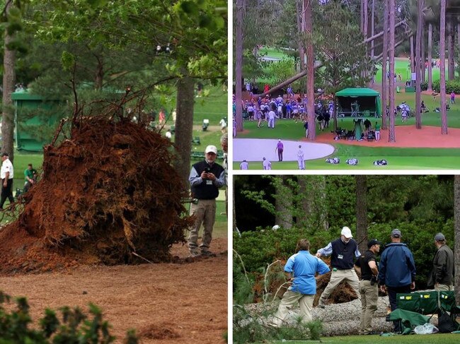 Trees fell over in frightening scenes at The Masters.