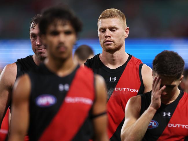 Peter Wright walks off after Saturday night’s loss. Picture: Matt King/AFL Photos