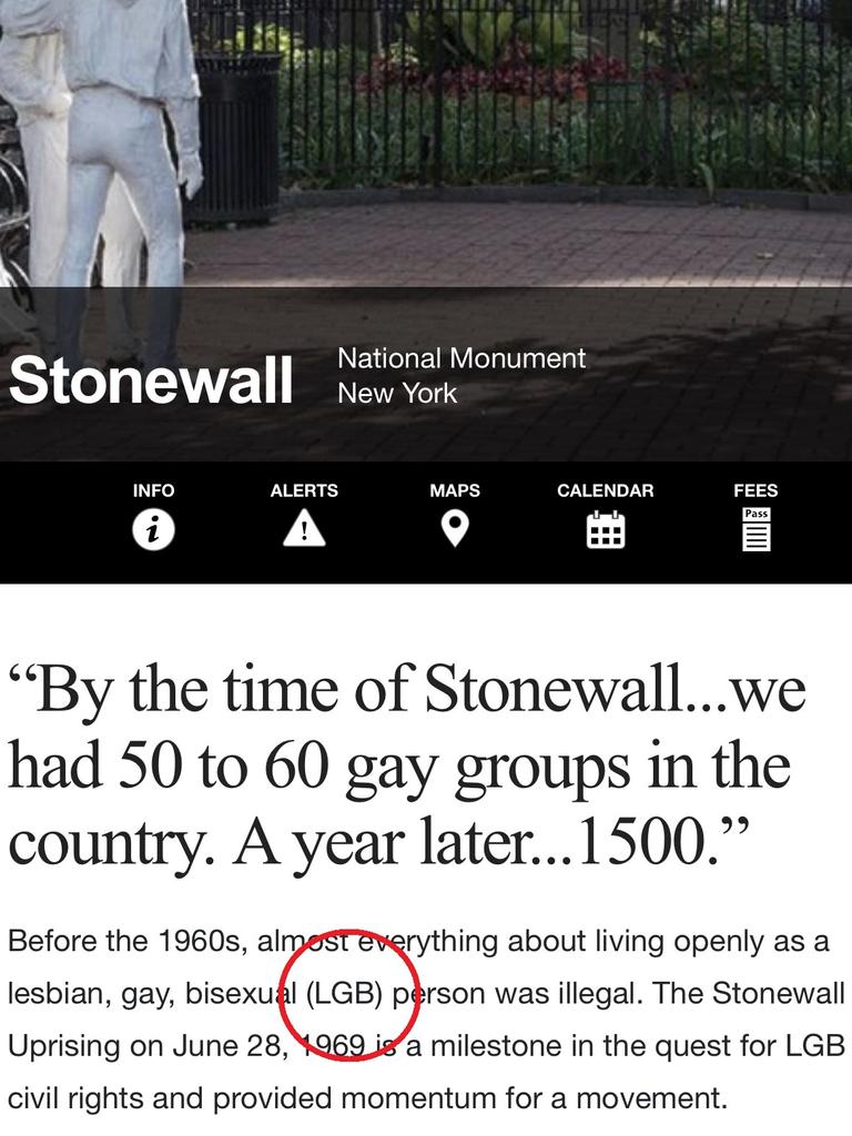 The Stonewall website now almost solely refers to lesbian, gay and bisexual people and has removed references to trans people.