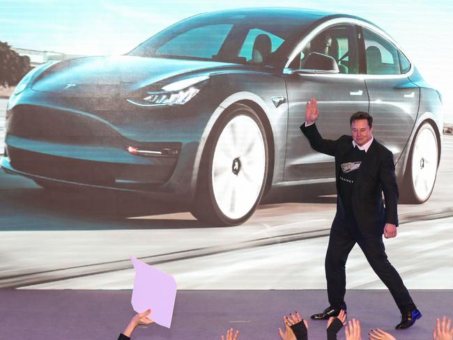 Elon Musk’s Tesla is losing ground to Chinese EV brands, especially BYD. Picture: AFP